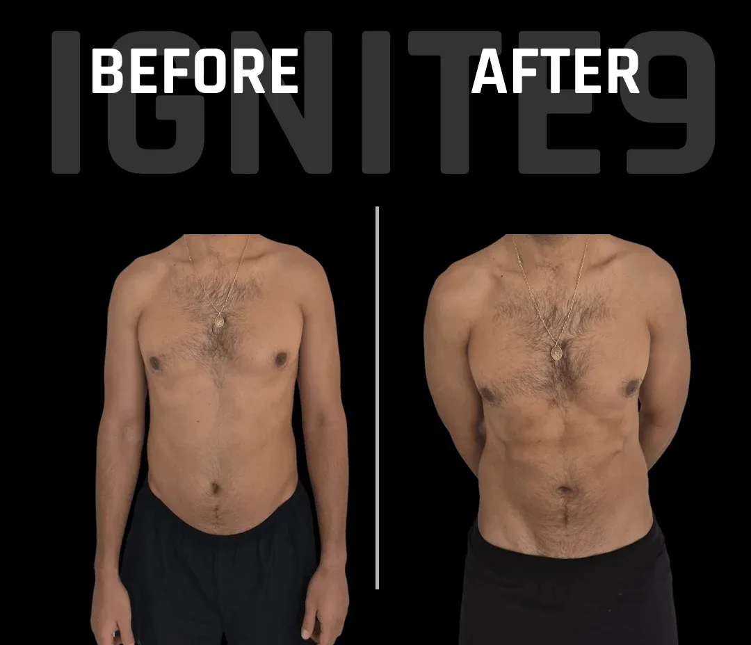 Voor- en na-foto van Andres, 44