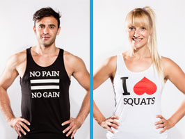 Fitness shirts met tekst