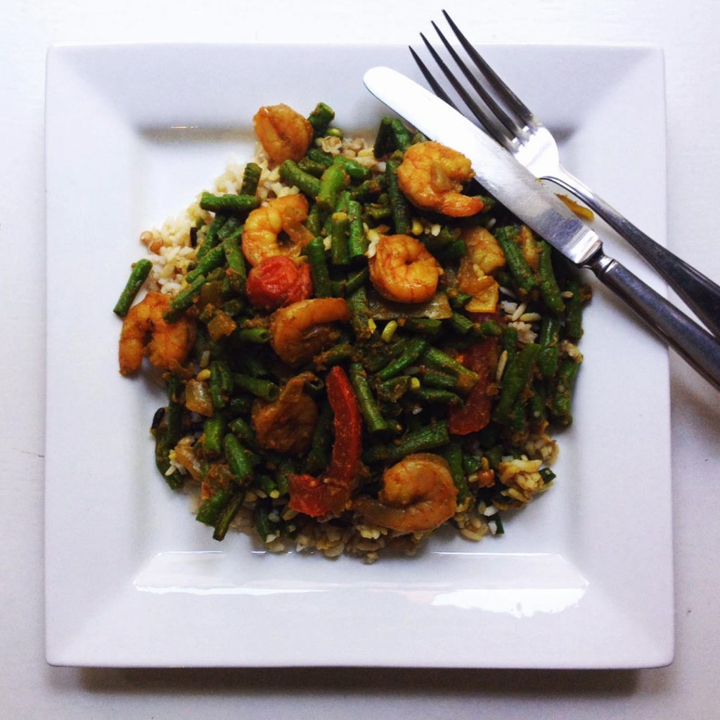 Surinaamse kouseband met garnalen