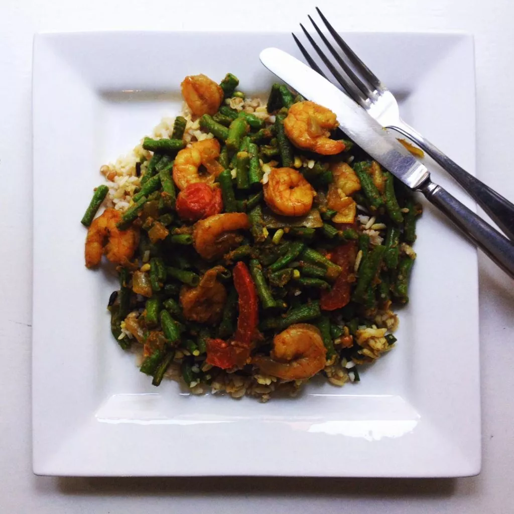 Surinaamse kouseband met garnalen