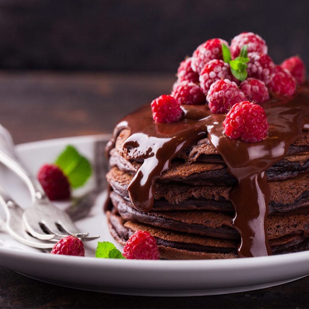 Gezonde chocolade pannenkoeken