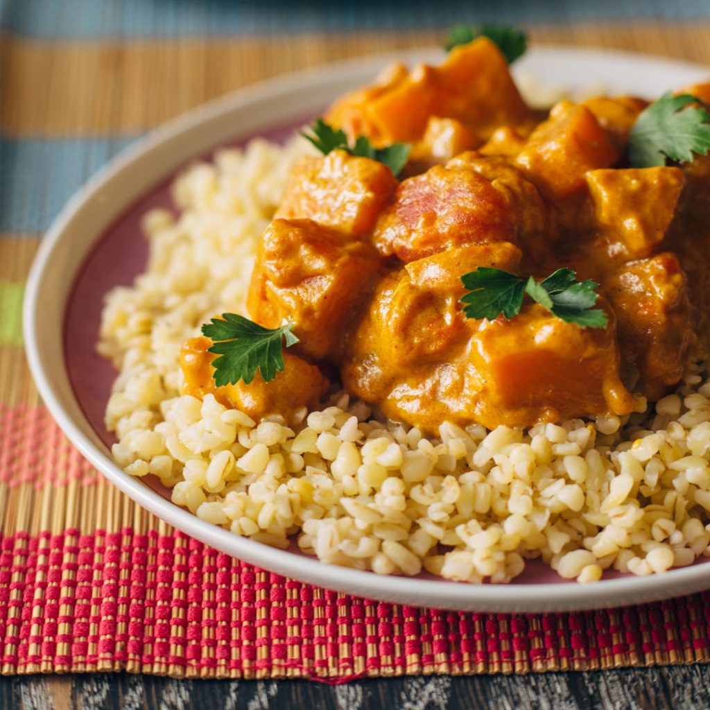 Curry met zoete aardappel