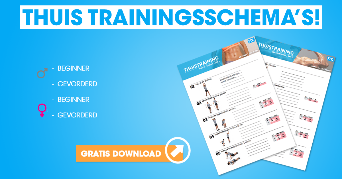 kreupel Ter ere van Op en neer gaan Download hier een Gratis Thuis Training Schema! | FIT.nl