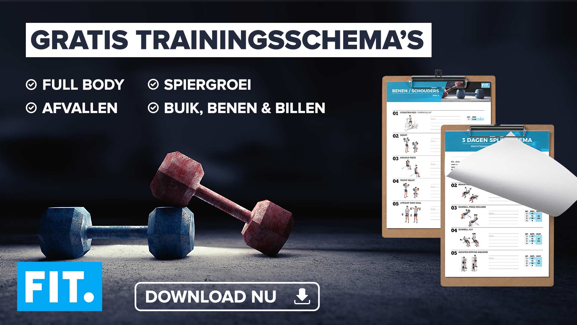 Verbazingwekkend Download gratis jouw persoonlijke fitness schema + uitleg | FIT.nl SZ-45