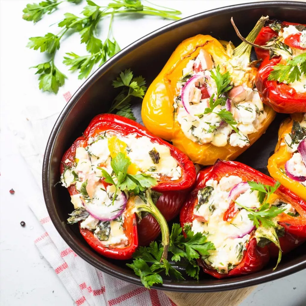 Gevulde paprika’s met prei