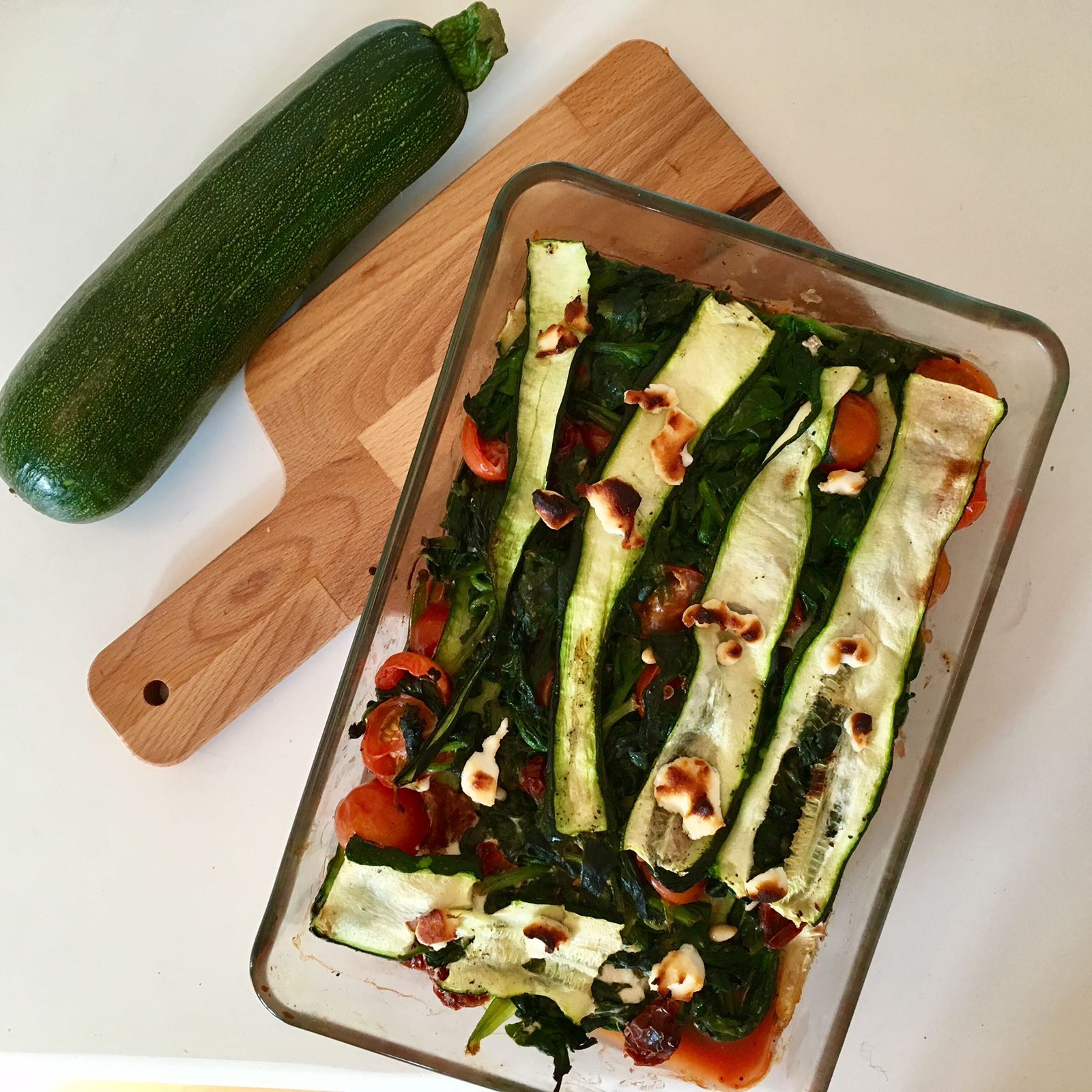 Courgette lasagne met geitenkaas