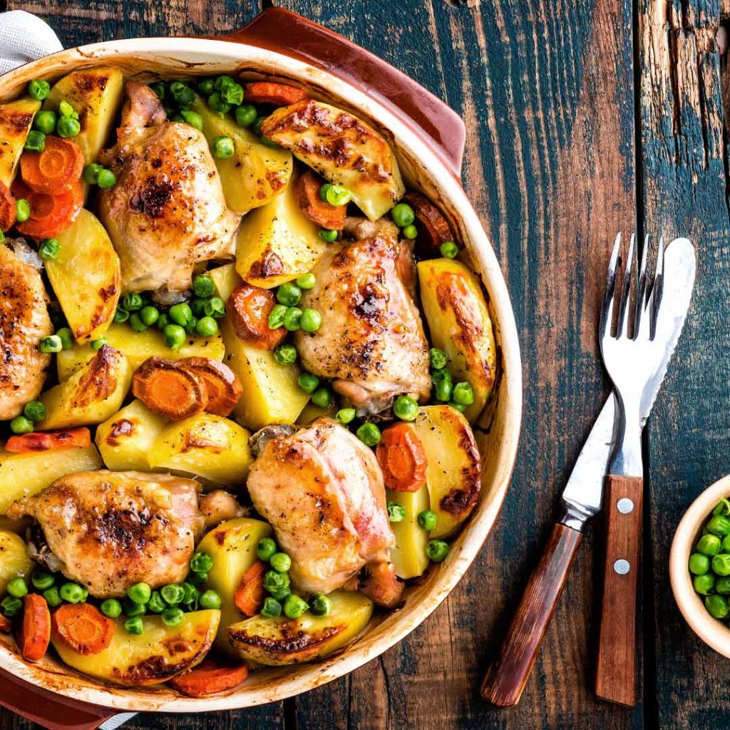 Ovenschotel met aardappel en kip