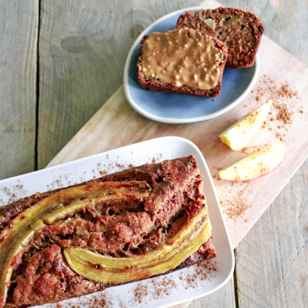 Bananenbrood met appel en kaneel