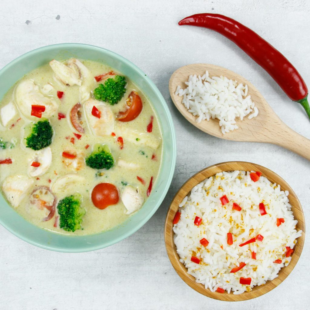 Thaise groene curry met rijst