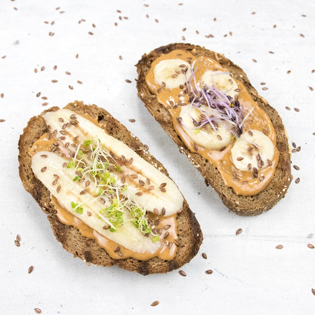 Pindakaas banaan toast