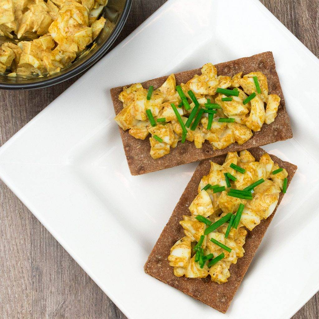 Knäckebröd met eiersalade