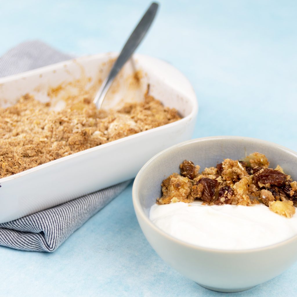 Krokant apple crumble ontbijtje