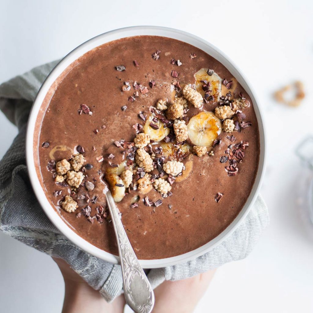 Banaan-choco smoothie bowl