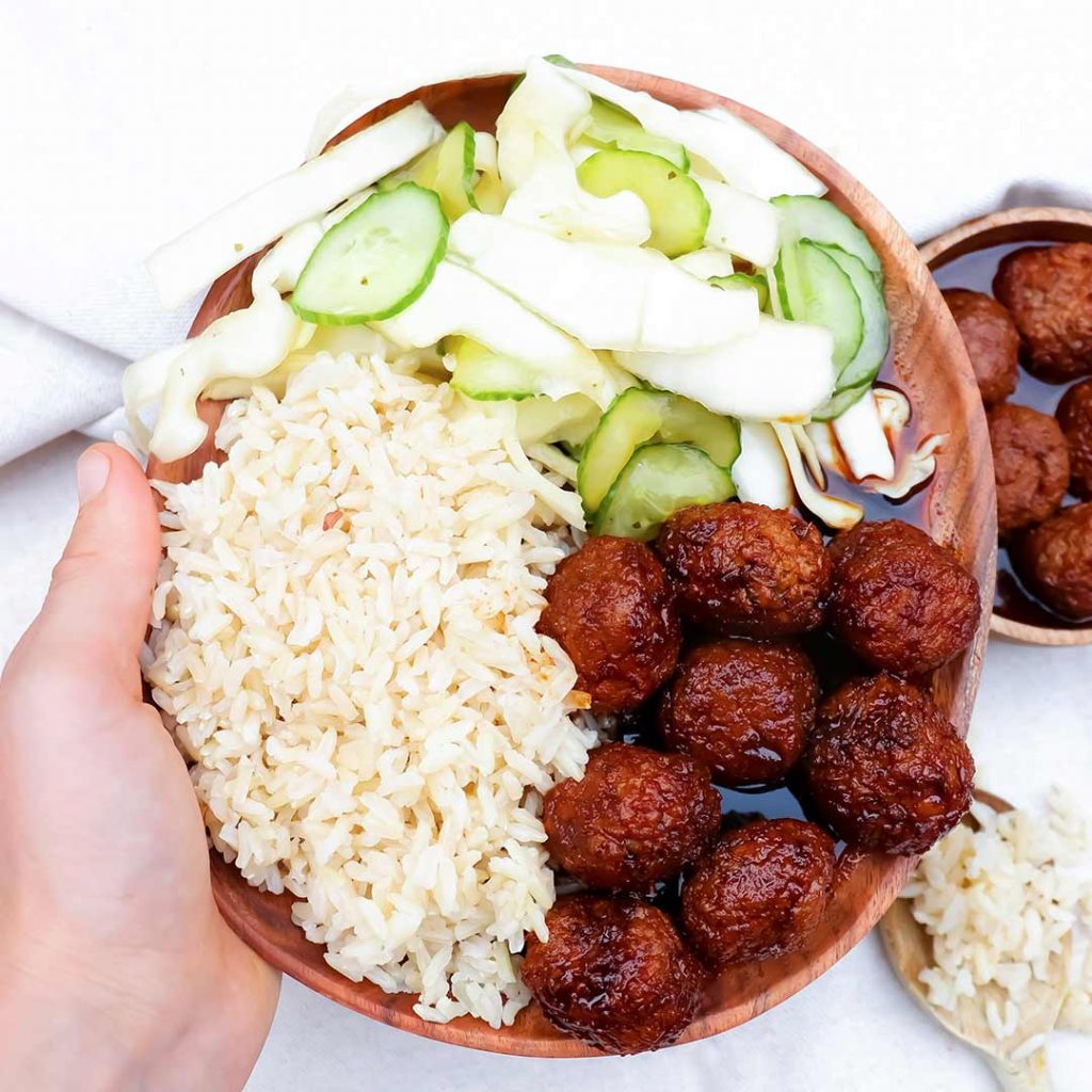 Vegan Indonesian meatballs