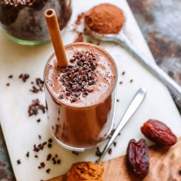 Chocolade frambozenmilkshake