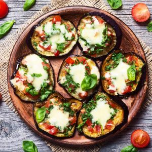 aubergine pizza recept