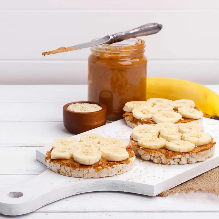 Rijstwafel pindakaas & banaan