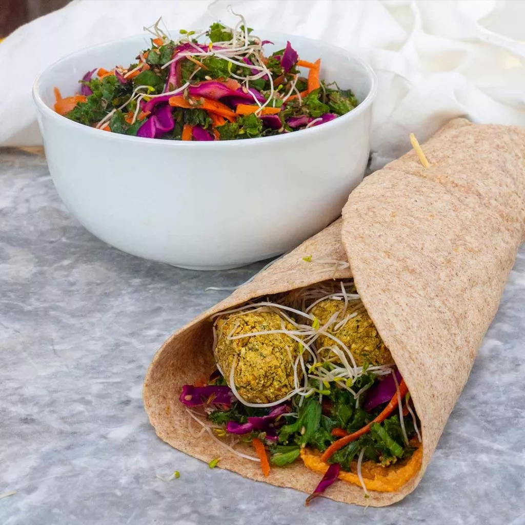 Frisse falafelwraps