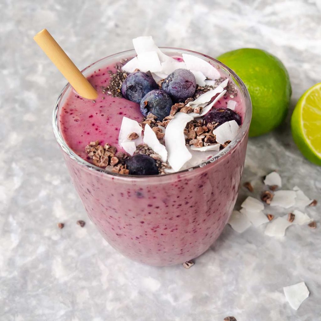 Blauwebessen ontbijtsmoothie