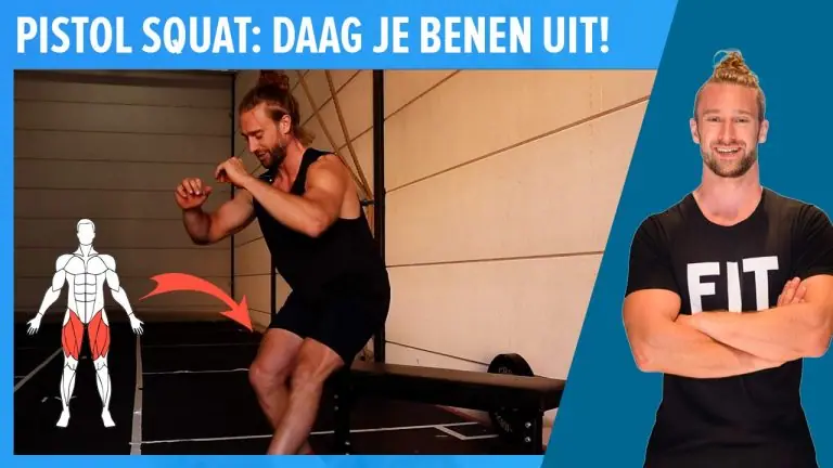 Pistol squat (met bank)