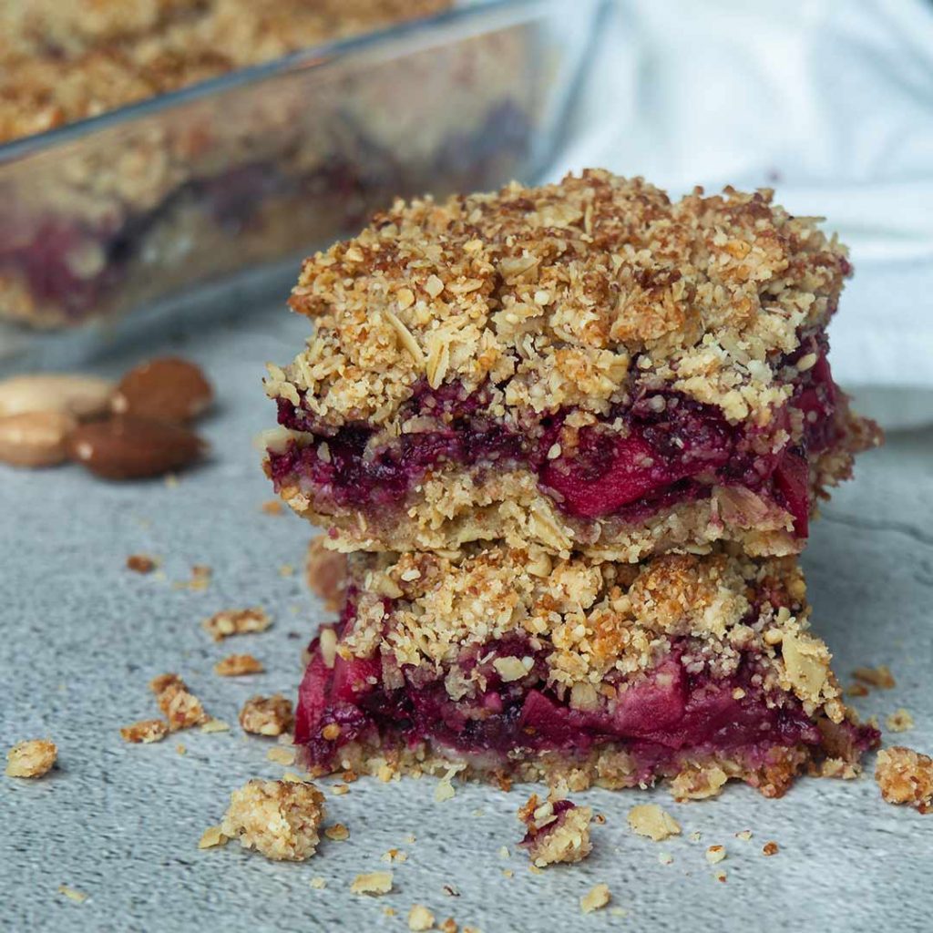 Vegan spijs crumble met bramen