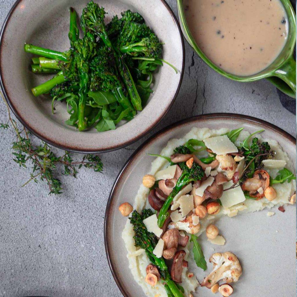 Bloemkoolpuree met topping