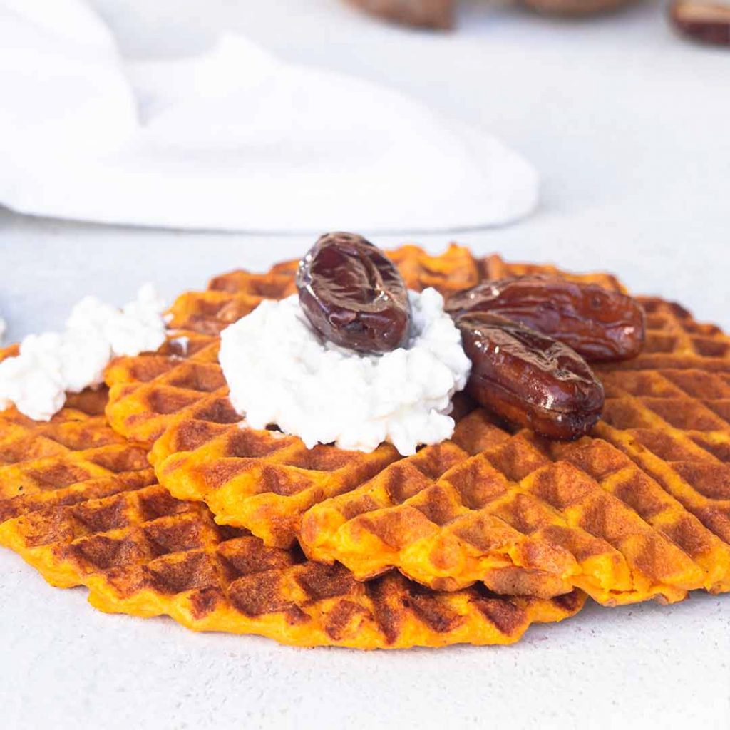 Wafels van zoete aardappel