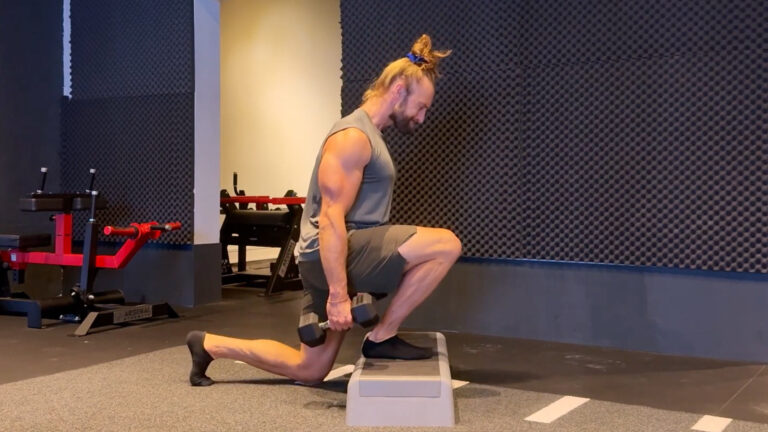 Front feet elevated lunge