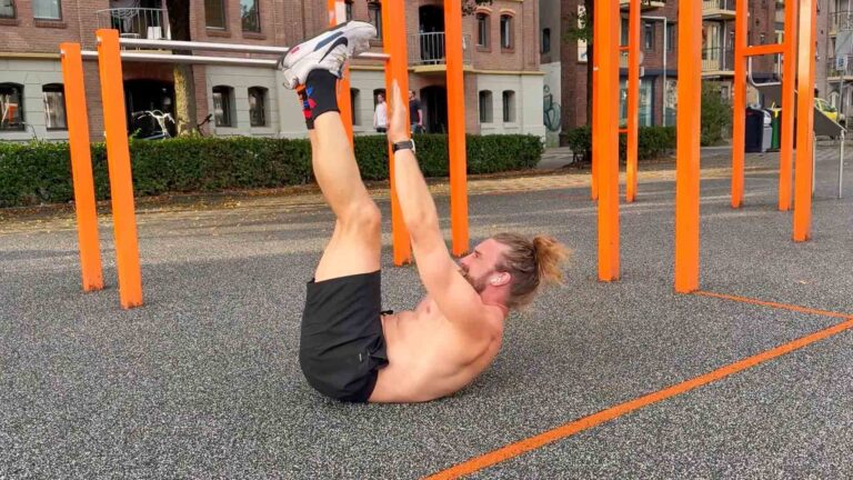 Toe touches (lying)